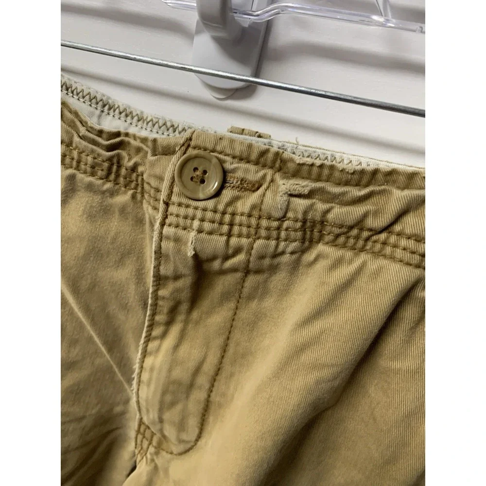 Vintage Mens Aeropostale Drawstrings Cargo Shorts Military Army Khaki Sz 30 Y2K